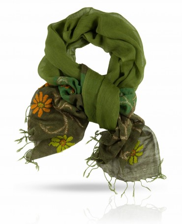 Палантин Женский ZW.EMB/GREY.GREEN